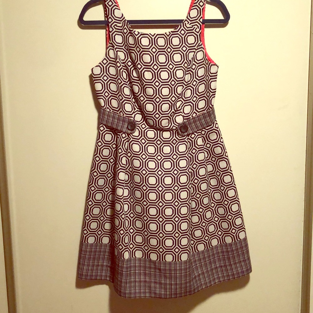 White and Dark Blue patterned dress